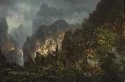 Johann Hermann Carmiencke Storm in the mountains USA oil painting artist
